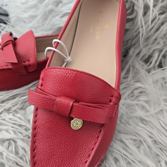 Kate Spade Red Leather Loafers 8usa - Picture 7 of 10